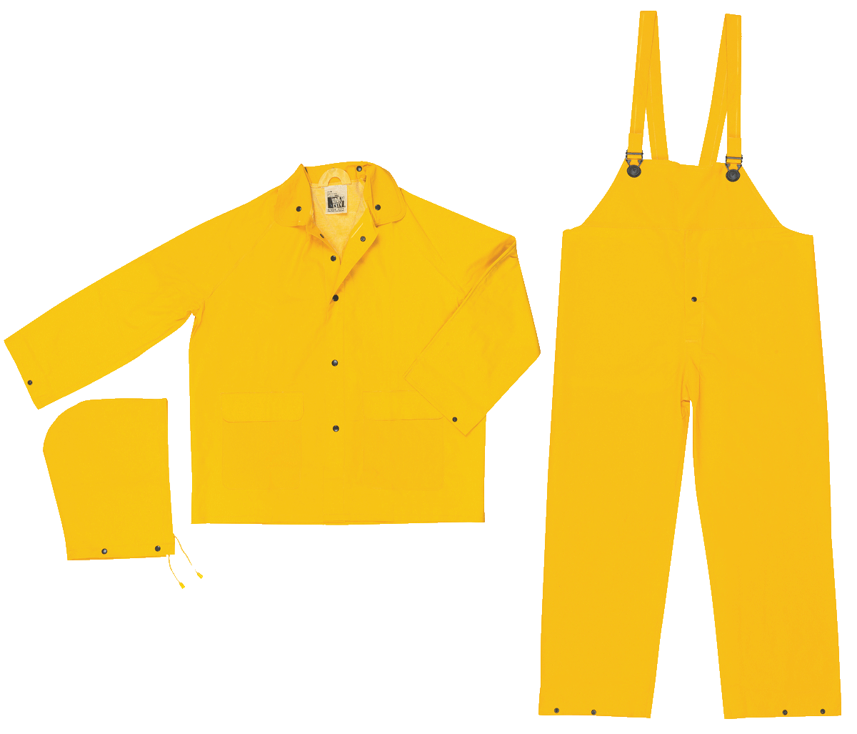 MCR Safety - Traje de lluvia de 3 piezas, serie clásica, inflamabilidad limitada (chaqueta, capucha y pantalón), 0,35 mm - FR2003