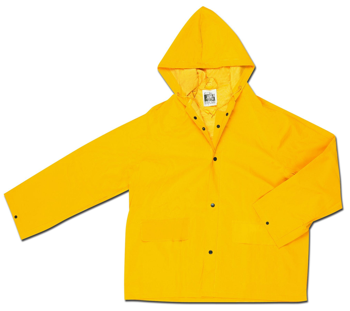MCR Safety - Chaqueta impermeable amarilla clásica 200JH con capucha incorporada - 611-200JH