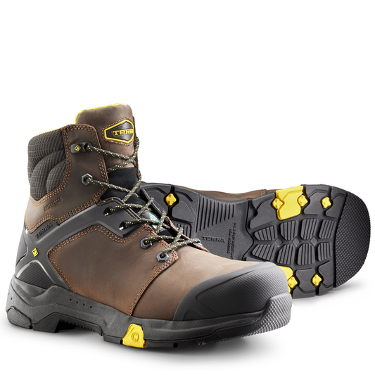 Terra - Bota de trabajo de seguridad Terra Carbine de 6" con punta de composite impermeable para hombre - 8395BN