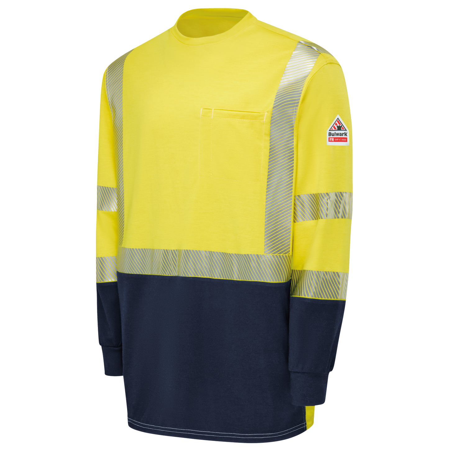 Bulwark - Camiseta de manga larga ligera de alta visibilidad con bloques de color - SMB2