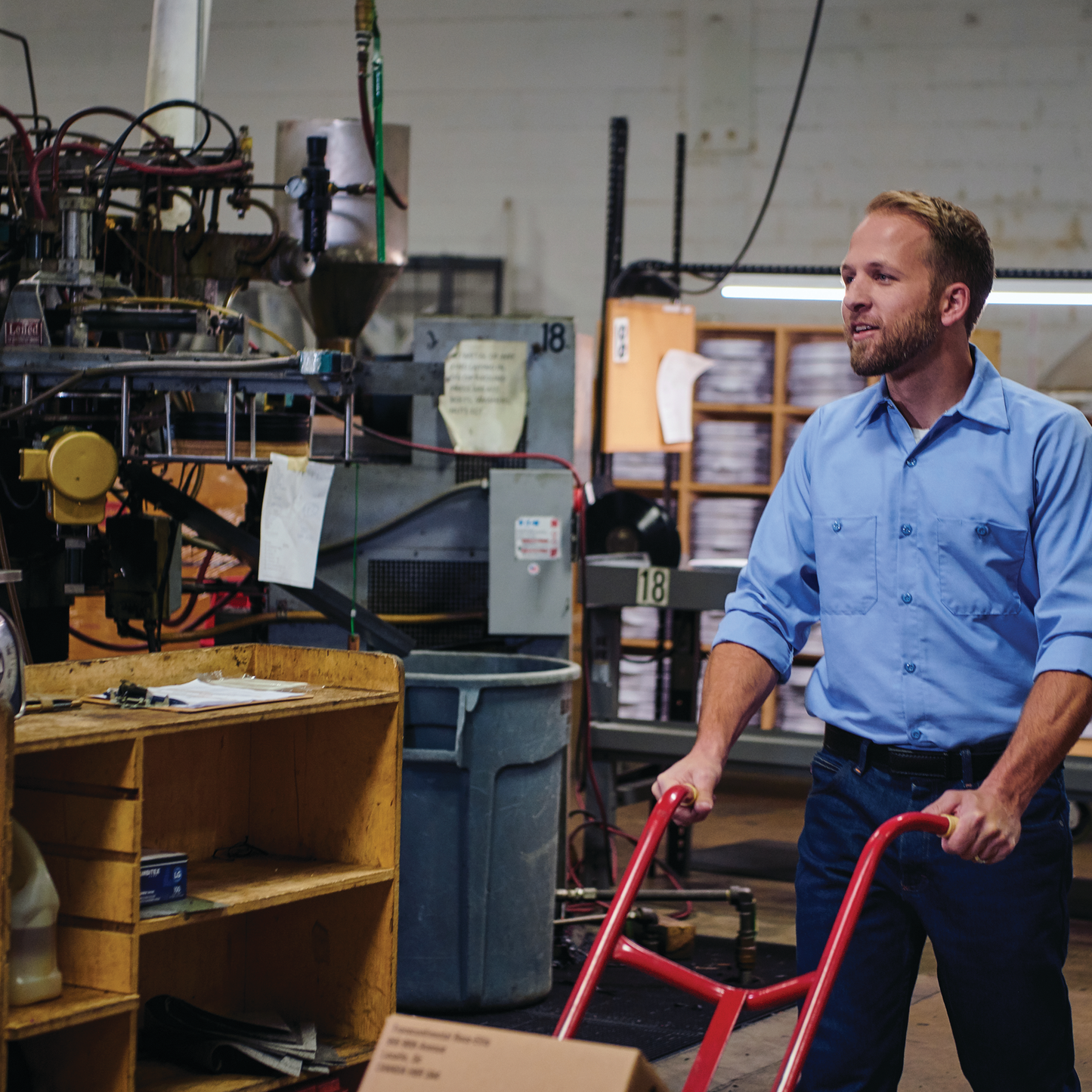 Red Kap - Camisa de trabajo industrial de manga larga para hombre - SP14-SÓLIDO