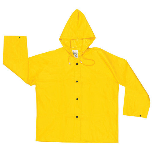 MCR Safety - Chaqueta impermeable amarilla clásica 200J con capucha desmontable - 611-200J