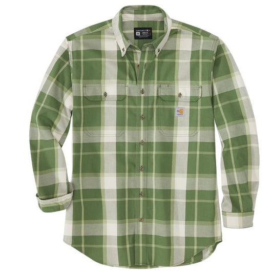 Carhartt - Camisa a cuadros de manga larga de sarga holgada Force® Rugged Flex® resistente a las llamas - 104507