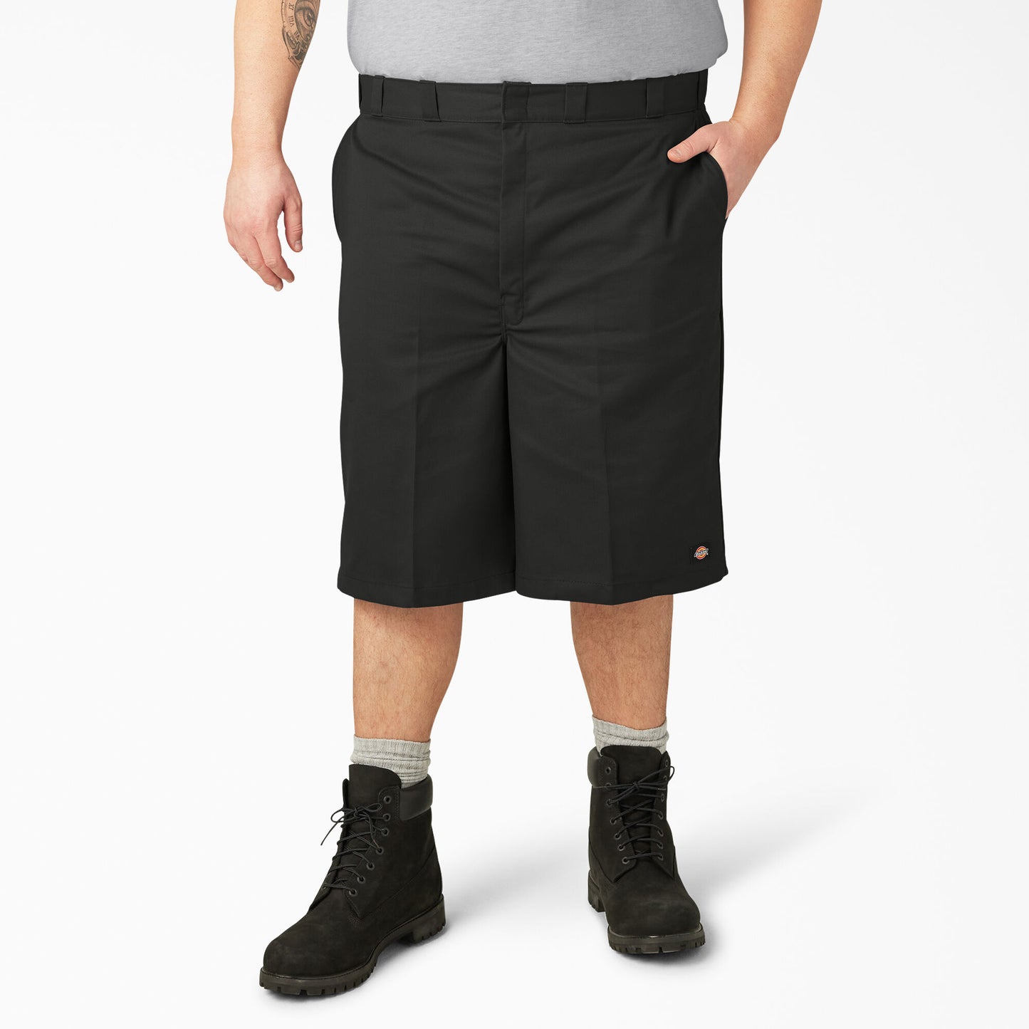 Dickies - Pantalones cortos de trabajo holgados con parte delantera plana, 13" - 42283