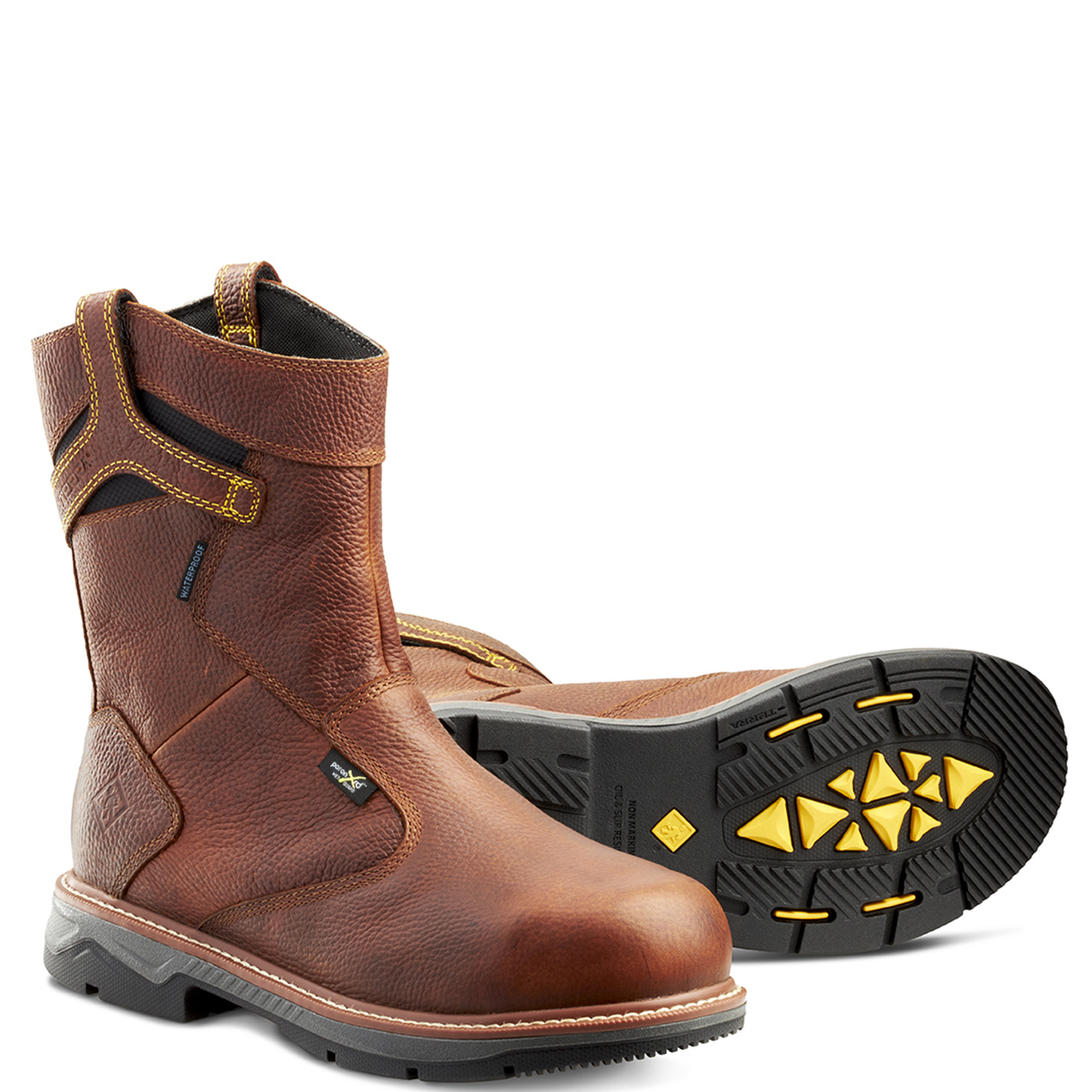 Terra - Bota de trabajo de seguridad impermeable Terra Patton Wellington con puntera de aluminio y protector metatarsiano interno para hombre - 4TCCBN