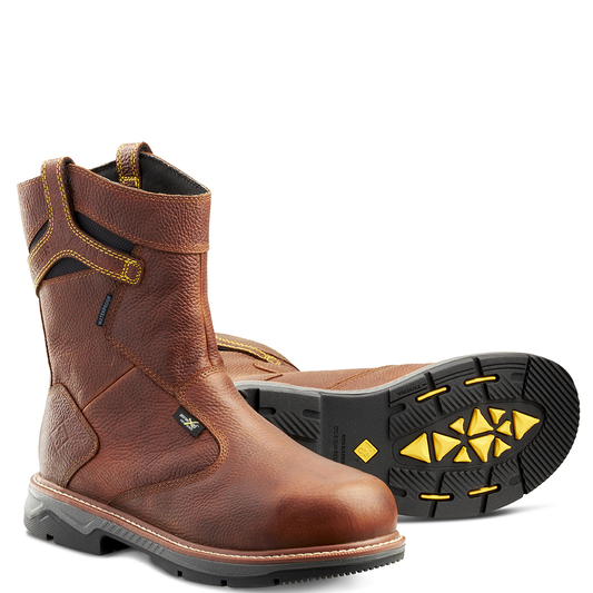 Terra - Bota de trabajo de seguridad impermeable Terra Patton Wellington con puntera de aluminio y protector metatarsiano interno para hombre - 4TCCBN