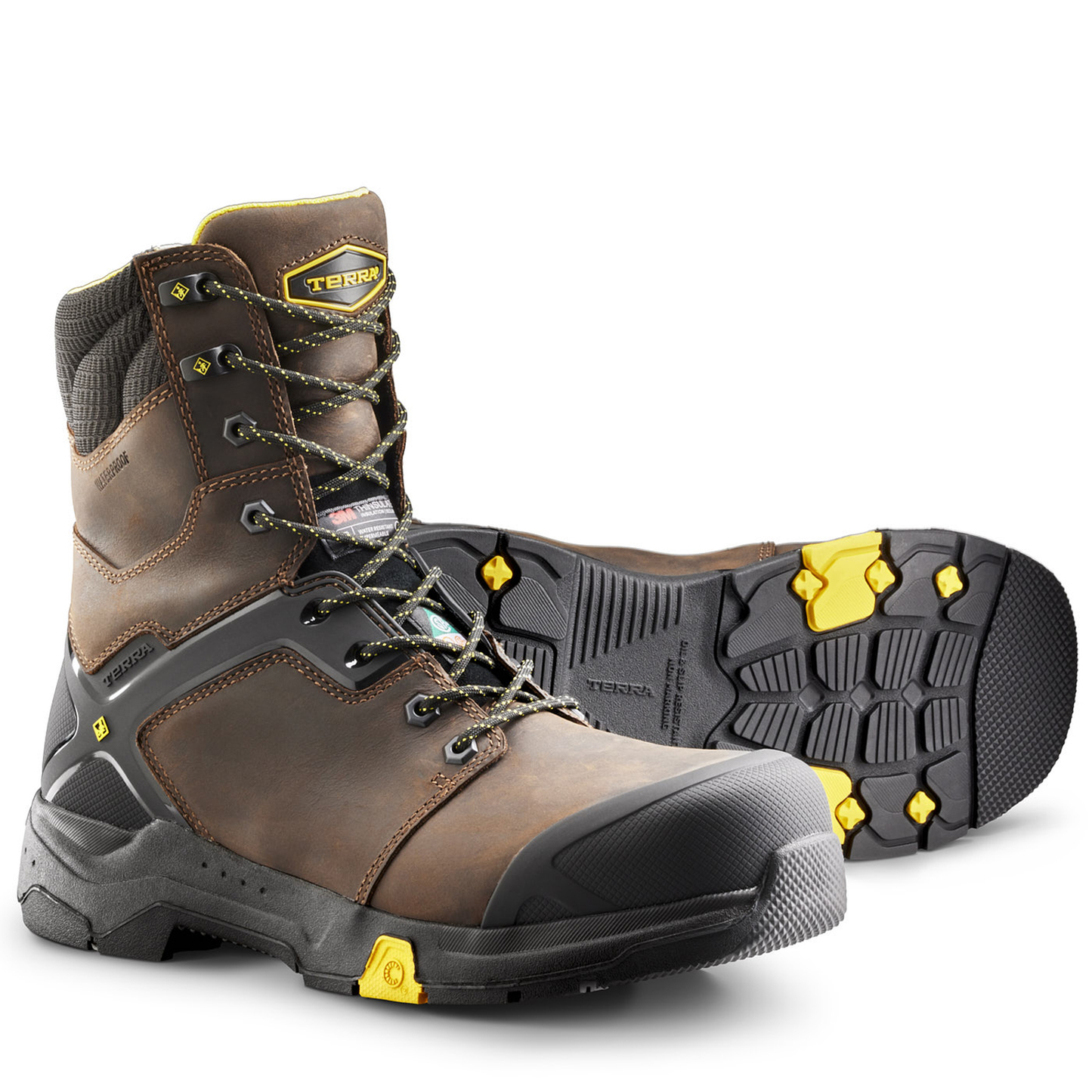 Terra - Bota de trabajo de seguridad Terra Carbine de 8" con punta de composite impermeable para hombre - 4TCRBN