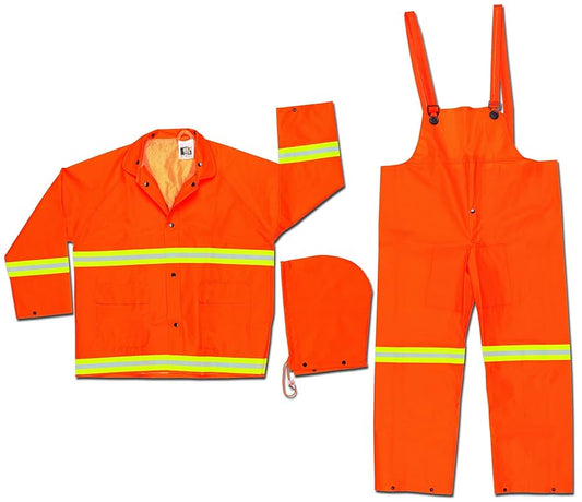 MCR Safety - Traje de lluvia de 3 piezas Luminator™, raya lima, 0,35 mm - 611-2013R