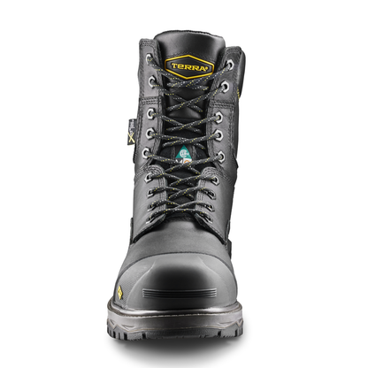 Terra - Bota de trabajo de seguridad Terra Gantry de 8" con punta de nanocompuesto impermeable y protección interna para hombre - 839CBK