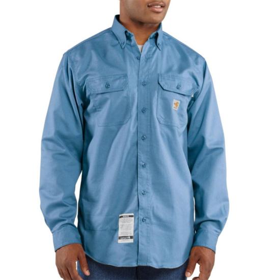 Carhartt - Camisa de sarga de manga larga ignífuga con bolsillo - FRS160