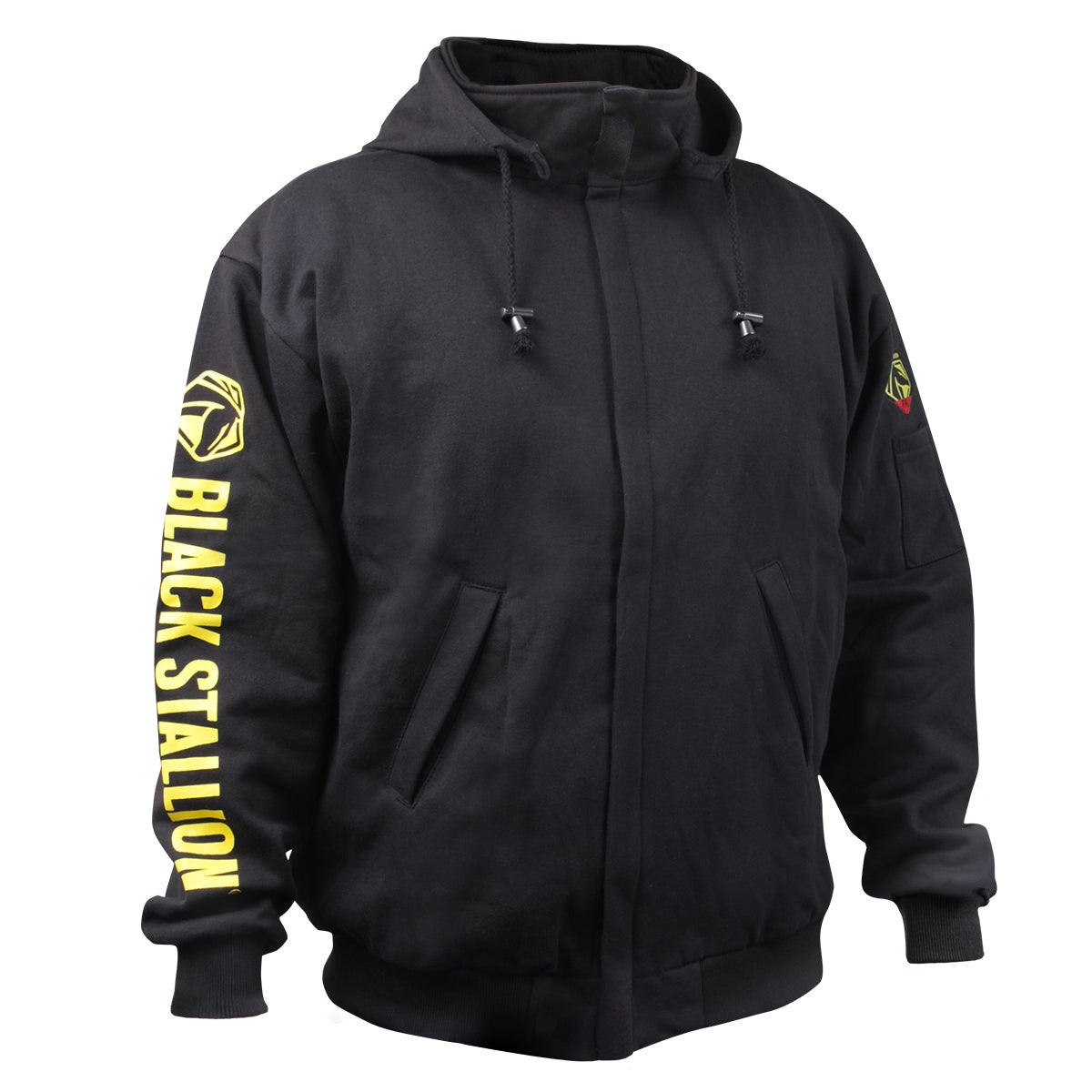 Black Stallion - Sudadera con capucha y cremallera completa de algodón ignífugo de 12 oz - JF1331-BK