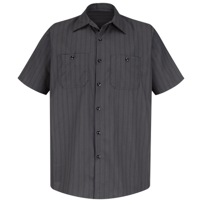 Red Kap - Camisa de trabajo a rayas de manga corta para hombre - SP20