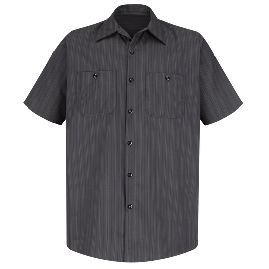 Red Kap - Camisa de trabajo a rayas de manga corta para hombre - SP20