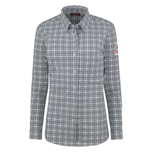 Bulwark - Camisa de punto flexible con botones para mujer Bulwark FR - STG3