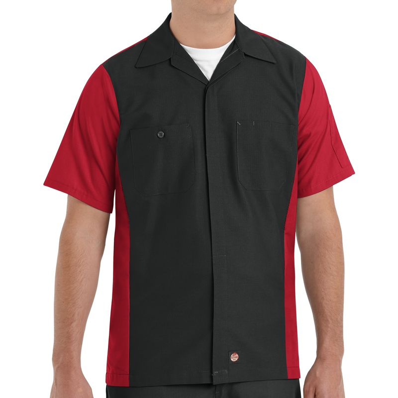 Red Kap - Camisa de manga corta de dos tonos para hombre - SY20