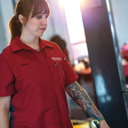 Red Kap - Camisa de manga corta Performance Plus Shop para mujer con tecnología OilBlok - SY41-OB-CB