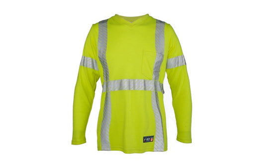 Kishigo - Camiseta de manga larga con cuello en V para mujer FR - F715