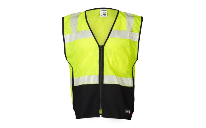 Kishigo - Chaleco de malla con fondo negro FR - FM410